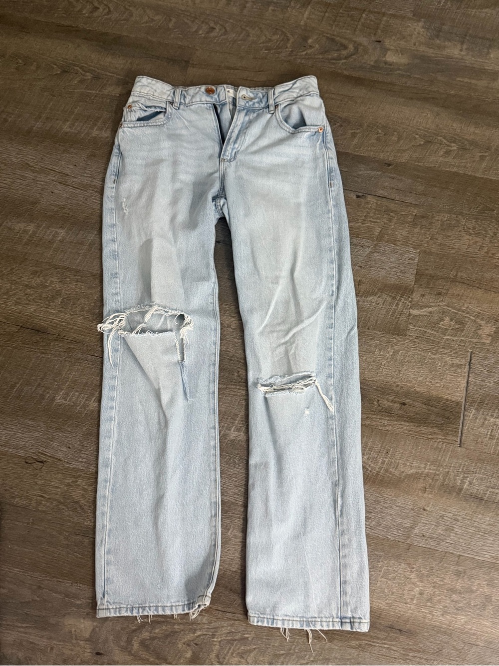 Light Wash Garage Ripped Jeans